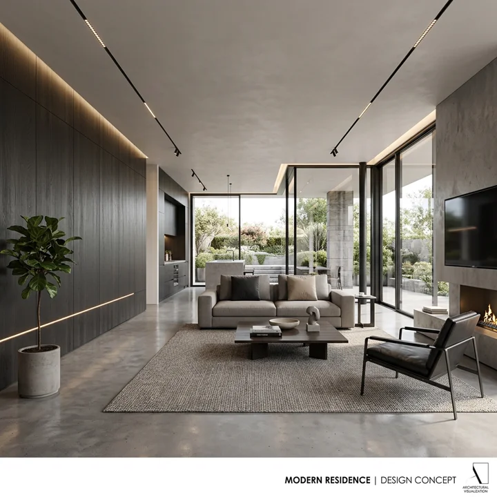 Modern interior design style render