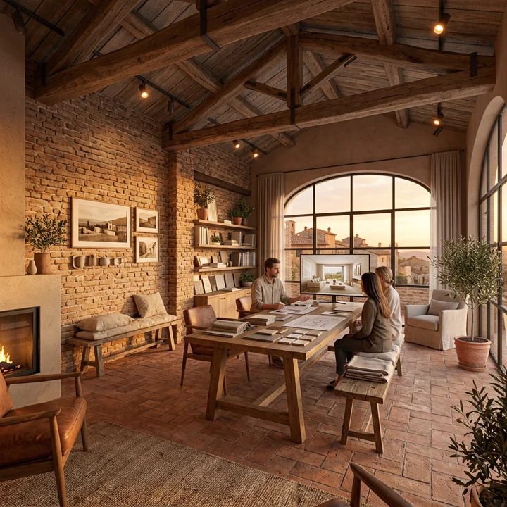Warm Earth interior design style render